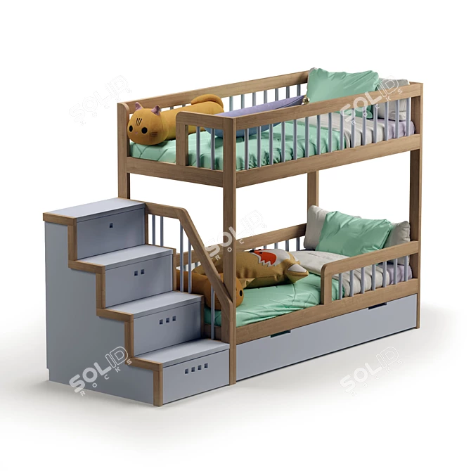 Classic Two-Tiered Bed "Tubi 3D model image 1