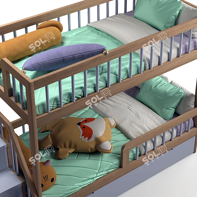 Classic Two-Tiered Bed "Tubi 3D model image 3