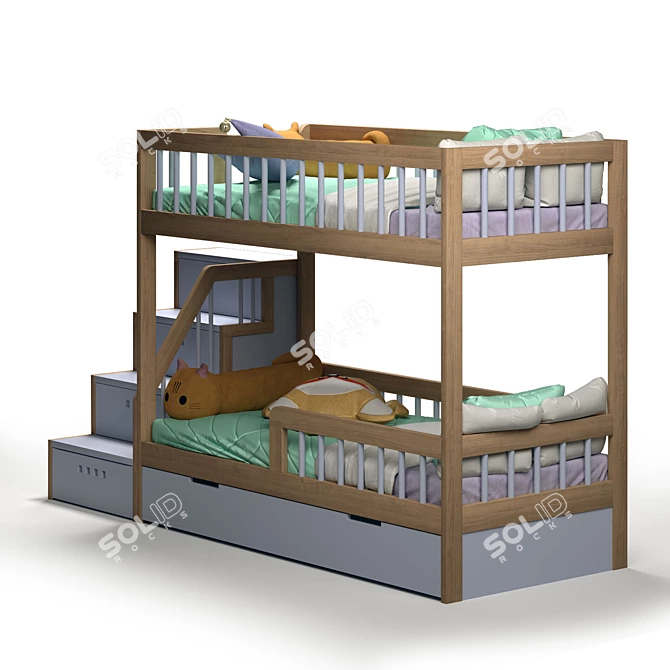 Classic Two-Tiered Bed "Tubi 3D model image 4