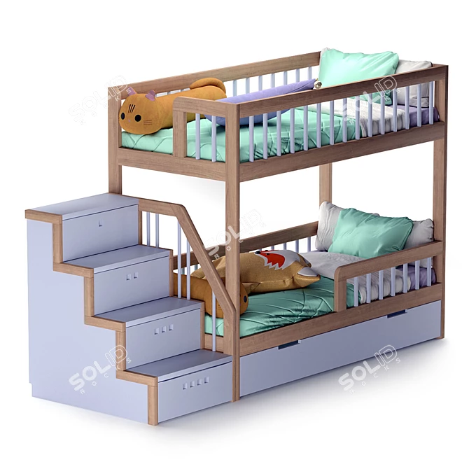 Classic Two-Tiered Bed "Tubi 3D model image 23