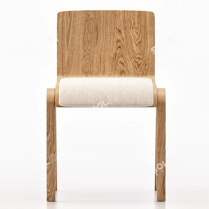 "Modern Upholstered Dining Chair 2017 3D model image 3