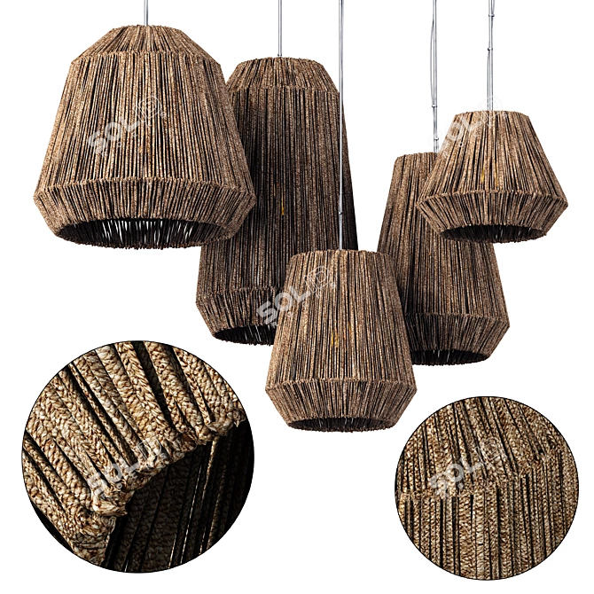 Modern Industrial Lamp 3D Model 3D model image 1