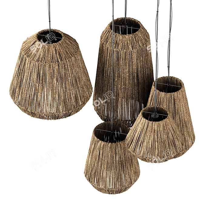 Modern Industrial Lamp 3D Model 3D model image 8