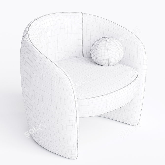 Elegance Barrel Chair 2014 Version 3D model image 3