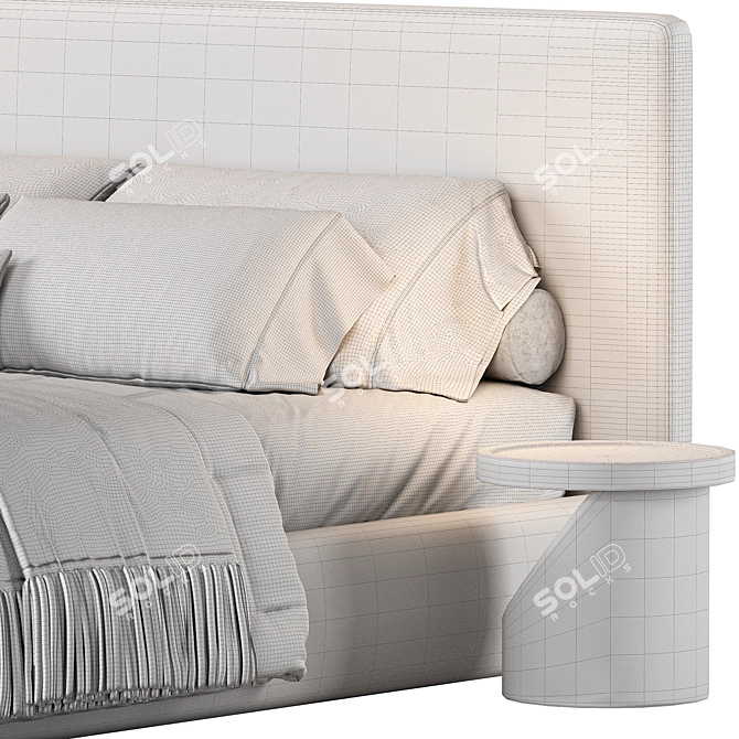 Modern Fabric Double Bed Flexform 3D model image 4