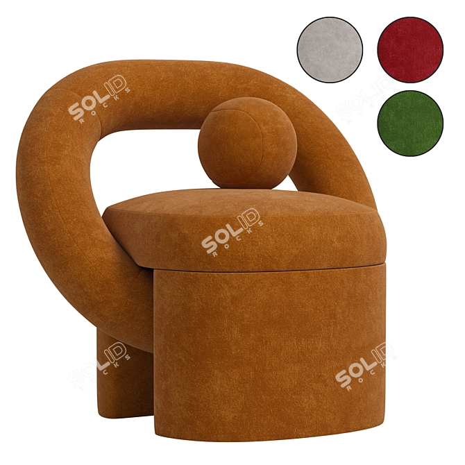 Modern Armchair Design 3D Model 3D model image 1