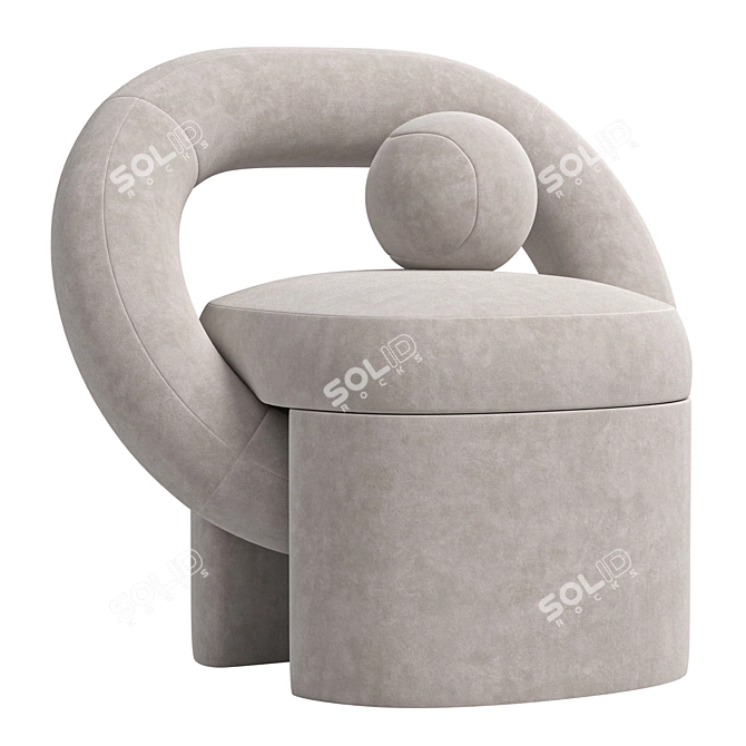 Modern Armchair Design 3D Model 3D model image 2