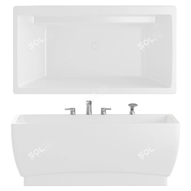 Customizable 65" Free Standing Bathtub 3D model image 1