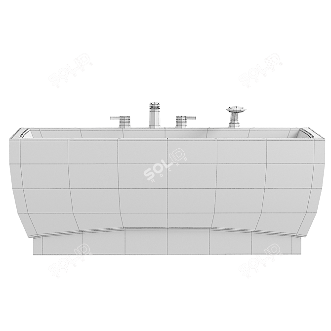 Customizable 65" Free Standing Bathtub 3D model image 2