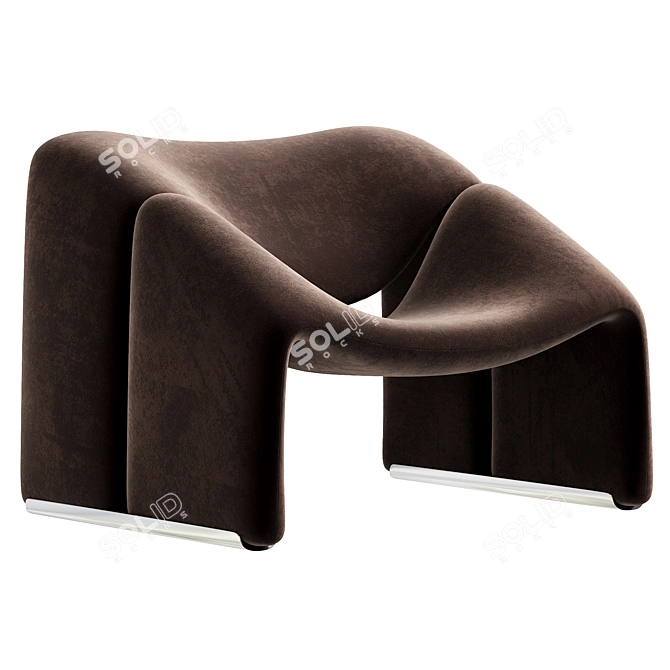 Stylish Groovy Lounge Chair Design 3D model image 3