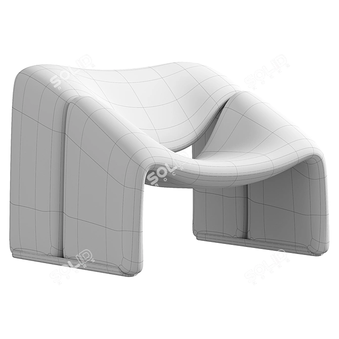 Stylish Groovy Lounge Chair Design 3D model image 6