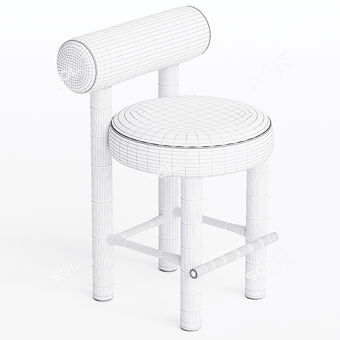 Sleek Modern Counter Chair Design 3D model image 2