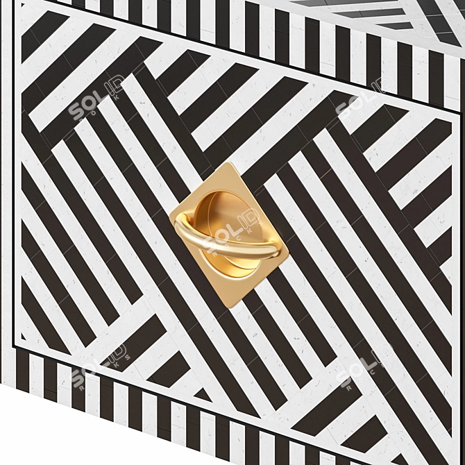 Ivory & Brass Writing Desk 3D model image 5