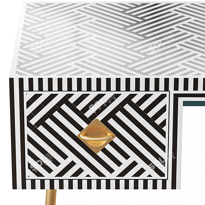 Ivory & Brass Writing Desk 3D model image 18