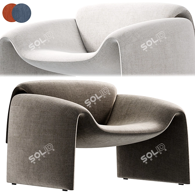 Modern Comfort: Le Club Armchair 3D model image 1