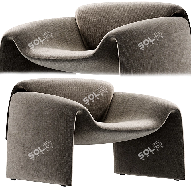 Modern Comfort: Le Club Armchair 3D model image 3