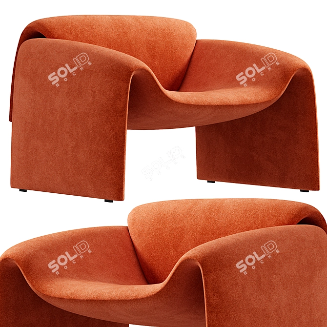 Modern Comfort: Le Club Armchair 3D model image 5