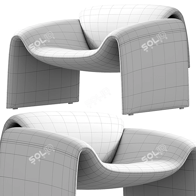 Modern Comfort: Le Club Armchair 3D model image 7