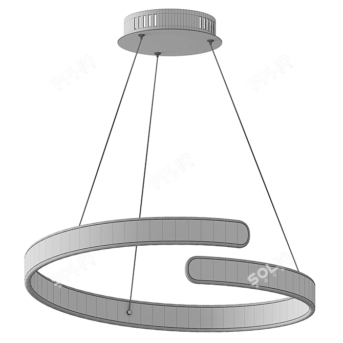 Sleek Black LED Pendant Light 3D model image 2