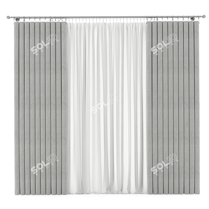 Sheer Curtain 128 - Elegant Touch 3D model image 1