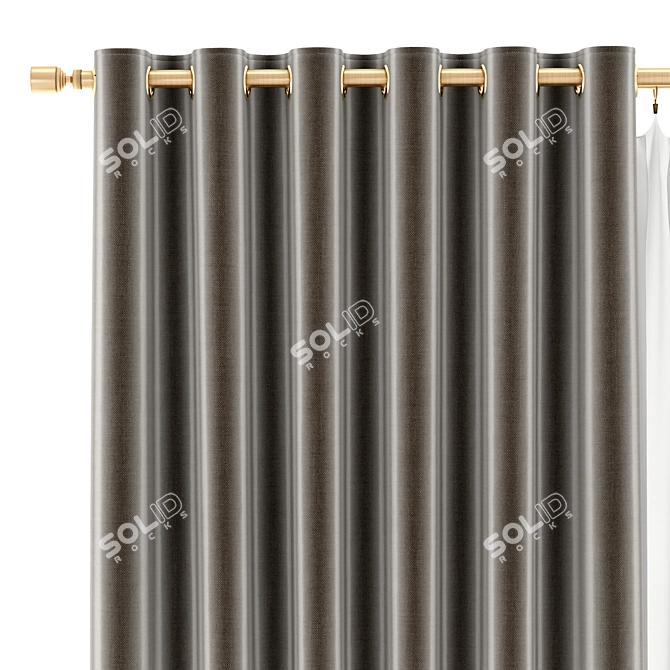 Sheer Curtain Panel 130 3D model image 3