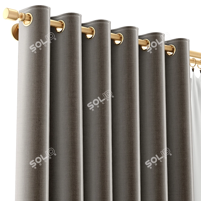 Sheer Curtain Panel 130 3D model image 4