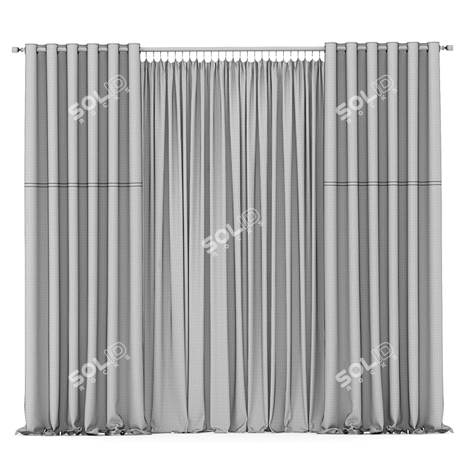 Sheer Curtain Panel 130 3D model image 5