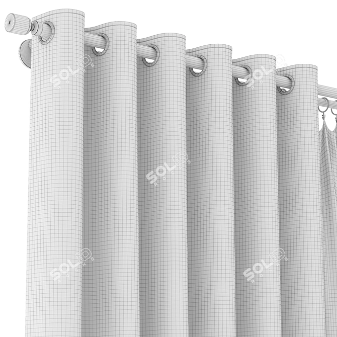 Sheer Curtain Panel 130 3D model image 6