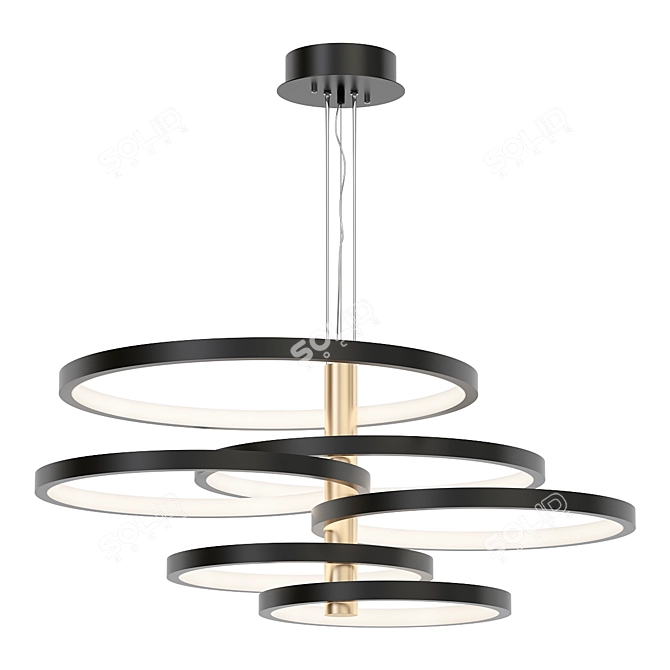 Modern LED Chandelier with Acrylic 3D model image 1