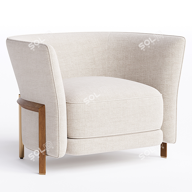 Modern Armchair with Sleek Design 3D model image 1