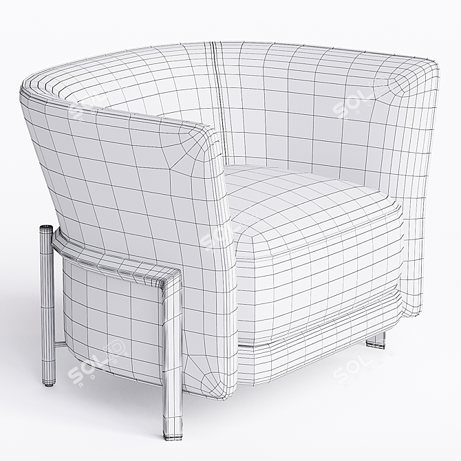 Modern Armchair with Sleek Design 3D model image 3