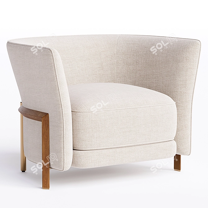 Modern Armchair with Sleek Design 3D model image 4