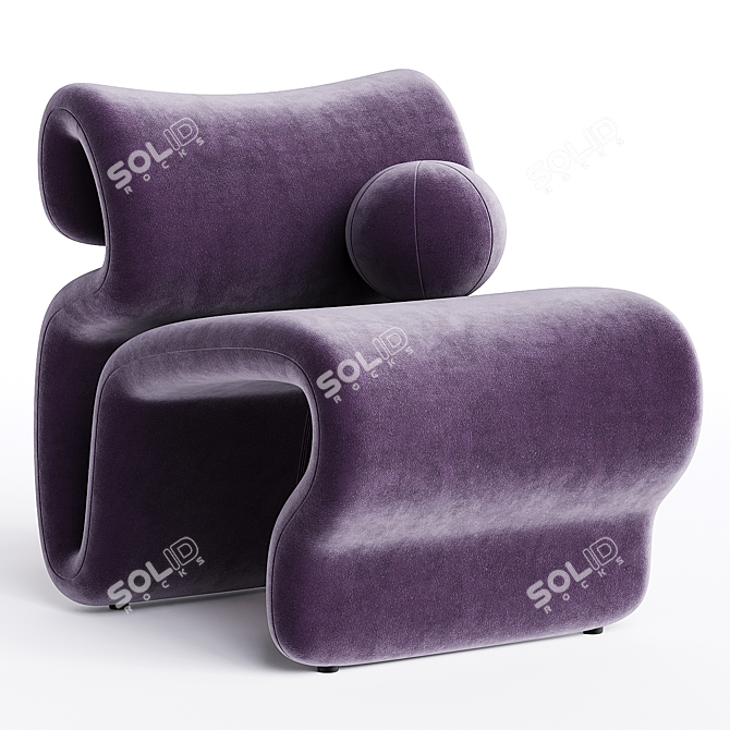 Modern Etcetera Easy Chair, Zink Grey 3D model image 1