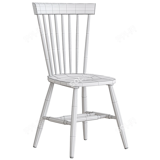 Malaysian Oak Spindle Dining Chair 3D model image 3