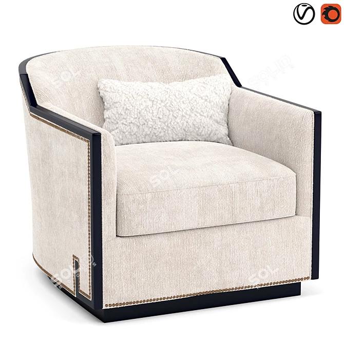 Elegant Chaddock Jane Armchair 3D model image 1