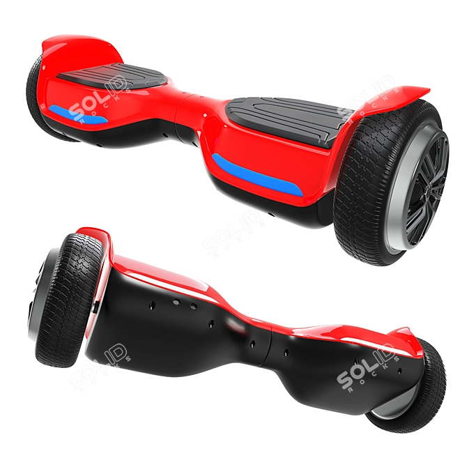 Tech-Enhanced Balance Scooter Kit 3D model image 8