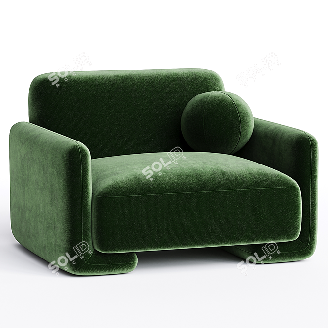 Elegant Boucle Balzac Chair, 2014 3D model image 1