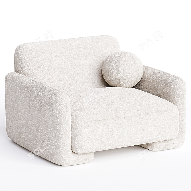 Elegant Boucle Balzac Chair, 2014 3D model image 2