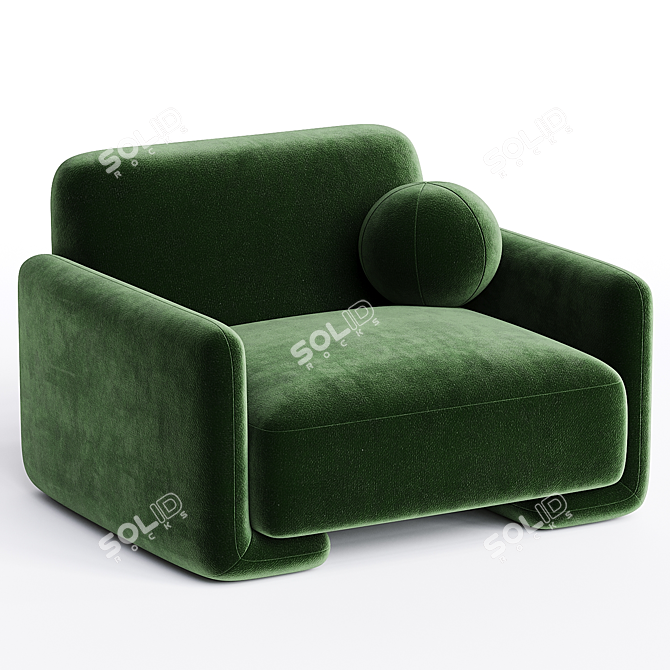 Elegant Boucle Balzac Chair, 2014 3D model image 3