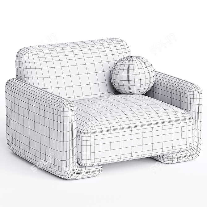 Elegant Boucle Balzac Chair, 2014 3D model image 4