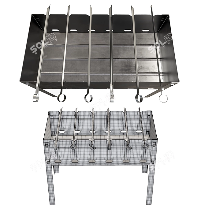 Centimeter-Sized Charcoal BBQ Grill 3D model image 4