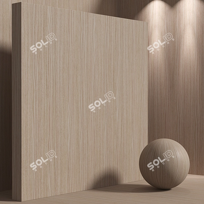 Seamless Oak Wood Material Kit 3D model image 3