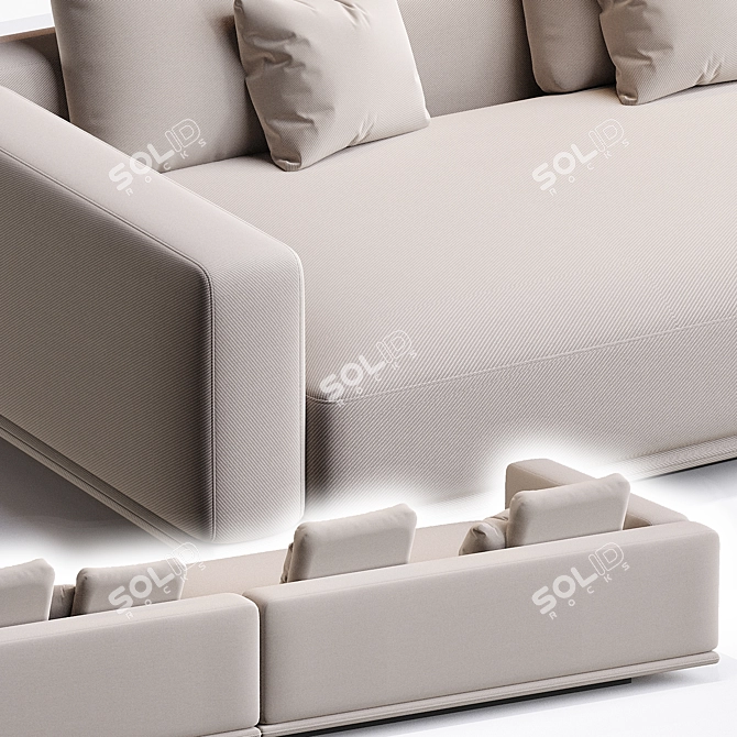 Modern Sleek Minimalist Sofa Design 3D model image 3