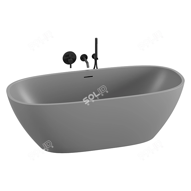 Luxury Monaco Stone Bath 1700mm 3D model image 2