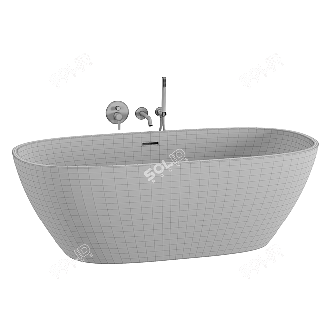 Luxury Monaco Stone Bath 1700mm 3D model image 4