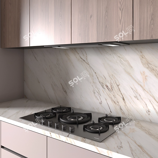 Modern Editable Kitchen with Appliances 3D model image 3