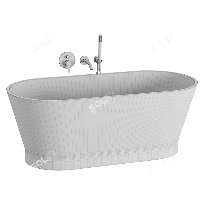 Luxury Stone Dual Finish Bath 3D model image 4