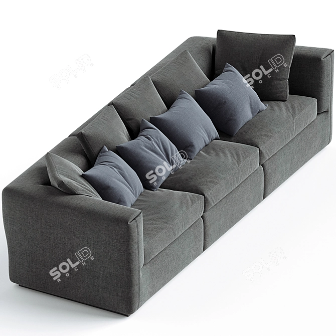 Elegant 3-Seater Cassina Sofa 3D model image 2