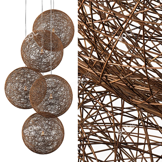 Gorgeous Wicker Lamp with Textures 3D model image 1