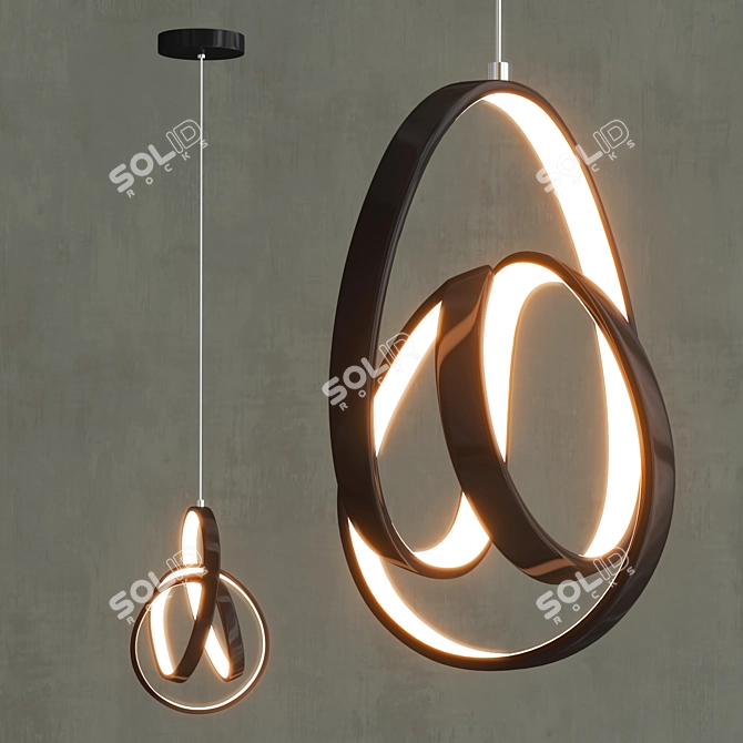 Sleek LED Pendant Light Solution 3D model image 2